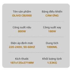 Máy Xay Nấu Đa Năng OLIVO CB2000 30