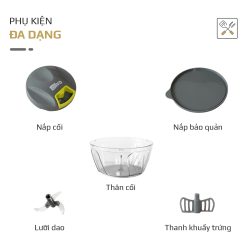 Dụng Cụ Xay Thực Phẩm Đa Năng Mini OLIVO MPC400A 12
