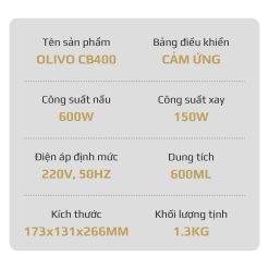 Máy Xay Nấu Đa Năng OLIVO CB400 25