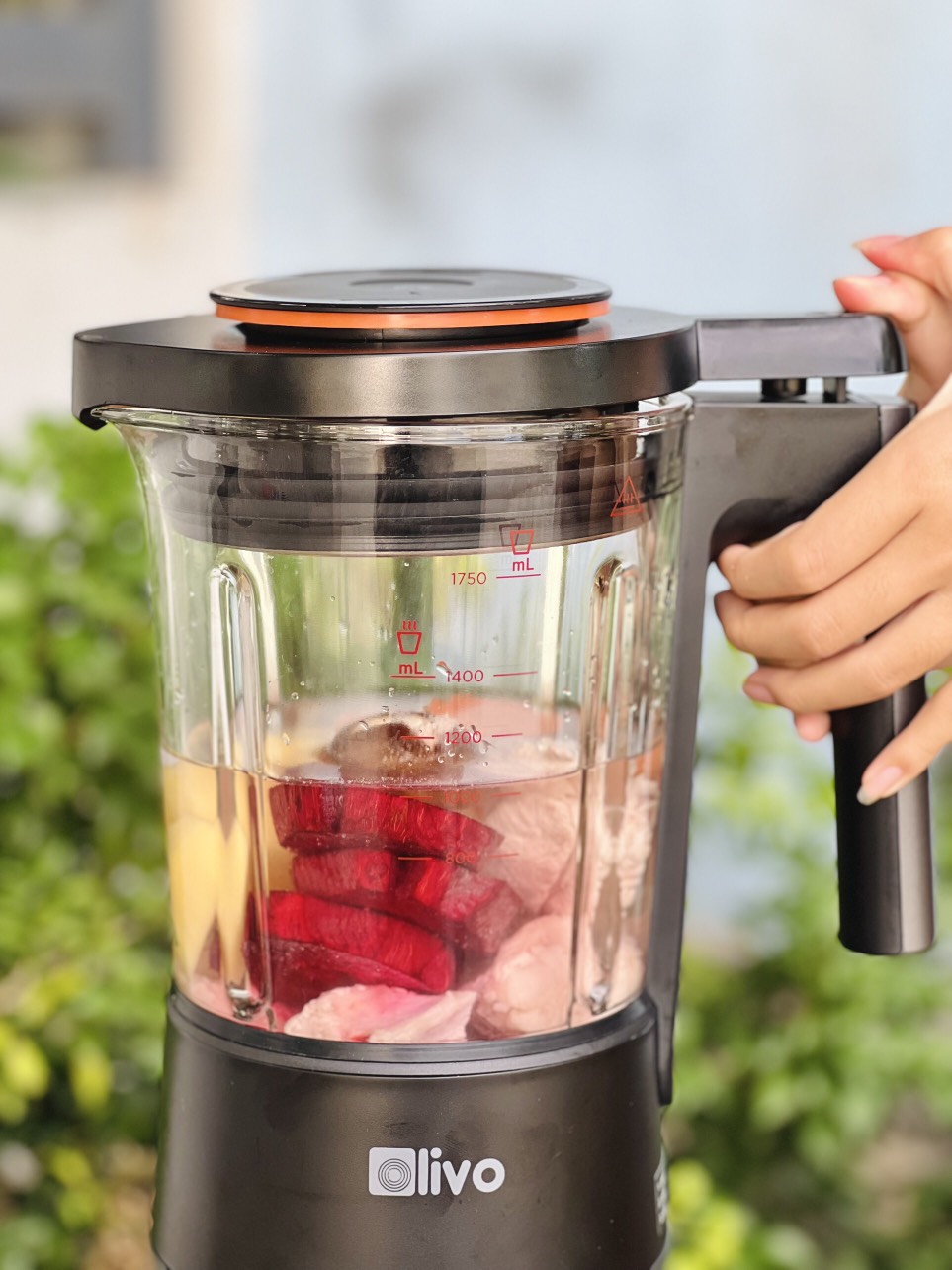 Canh sườn hầm rau củ cùng máy xay nấu đa năng OLIVO X24 PRO