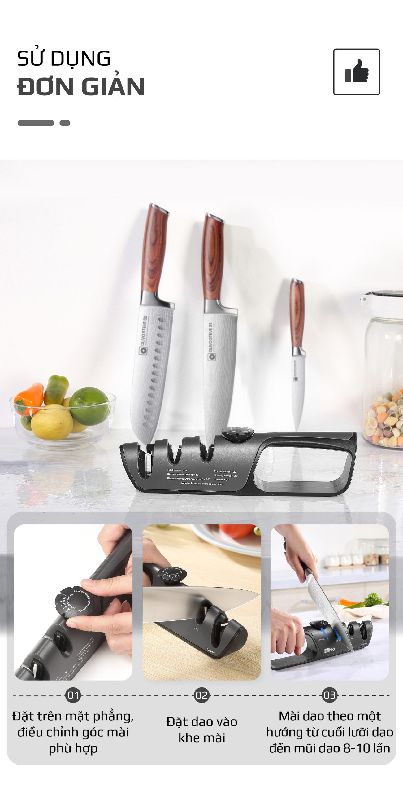 Dụng Cụ Mài Dao Kéo OLIVO KS1