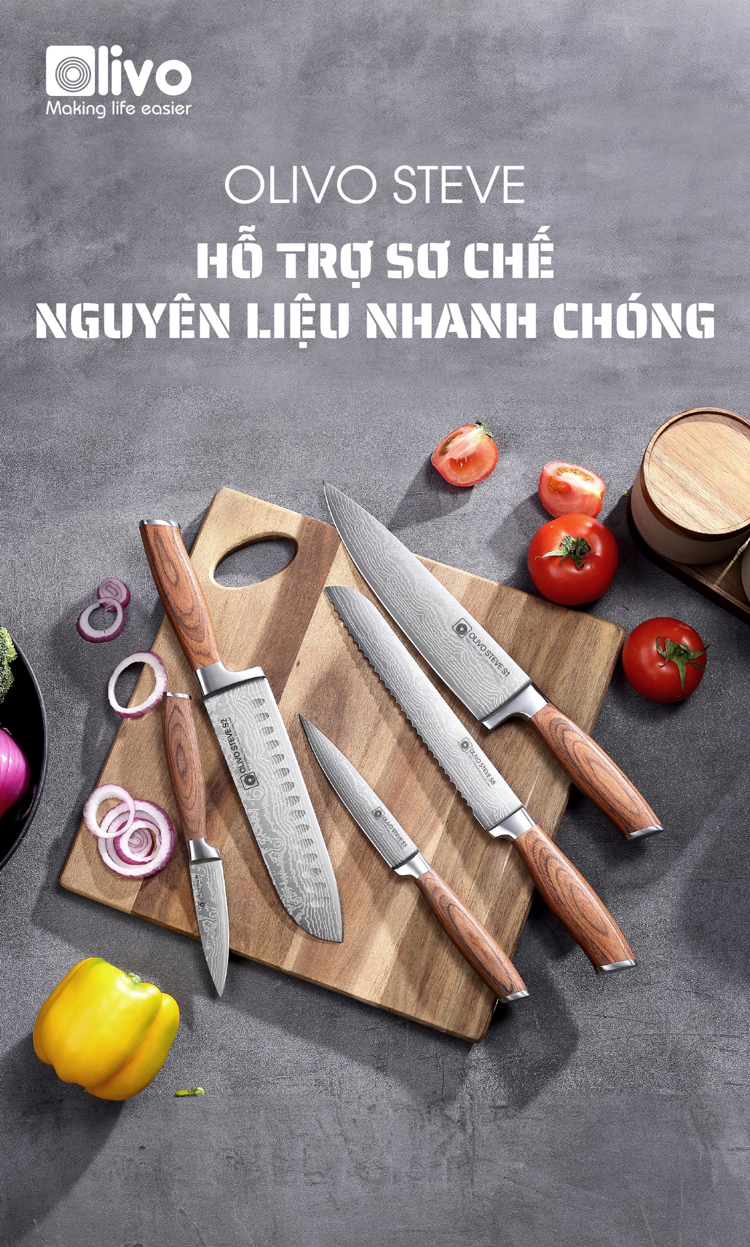 Bộ Dao 4 Món OLIVO STEVE