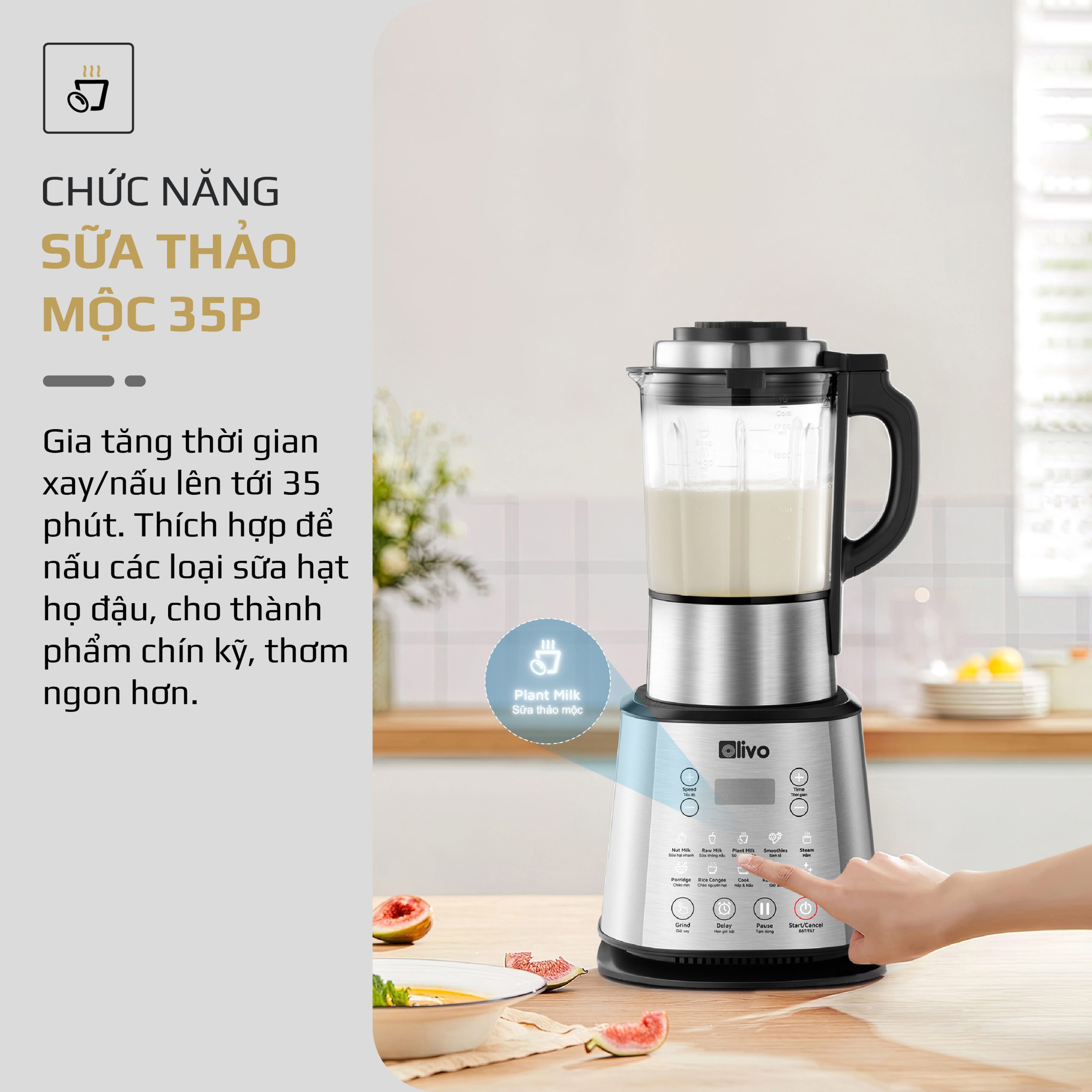 Máy làm sữa hạt OLIVO X20 PLUS - phụ kiện nhà bếp chị em nào cũng mê