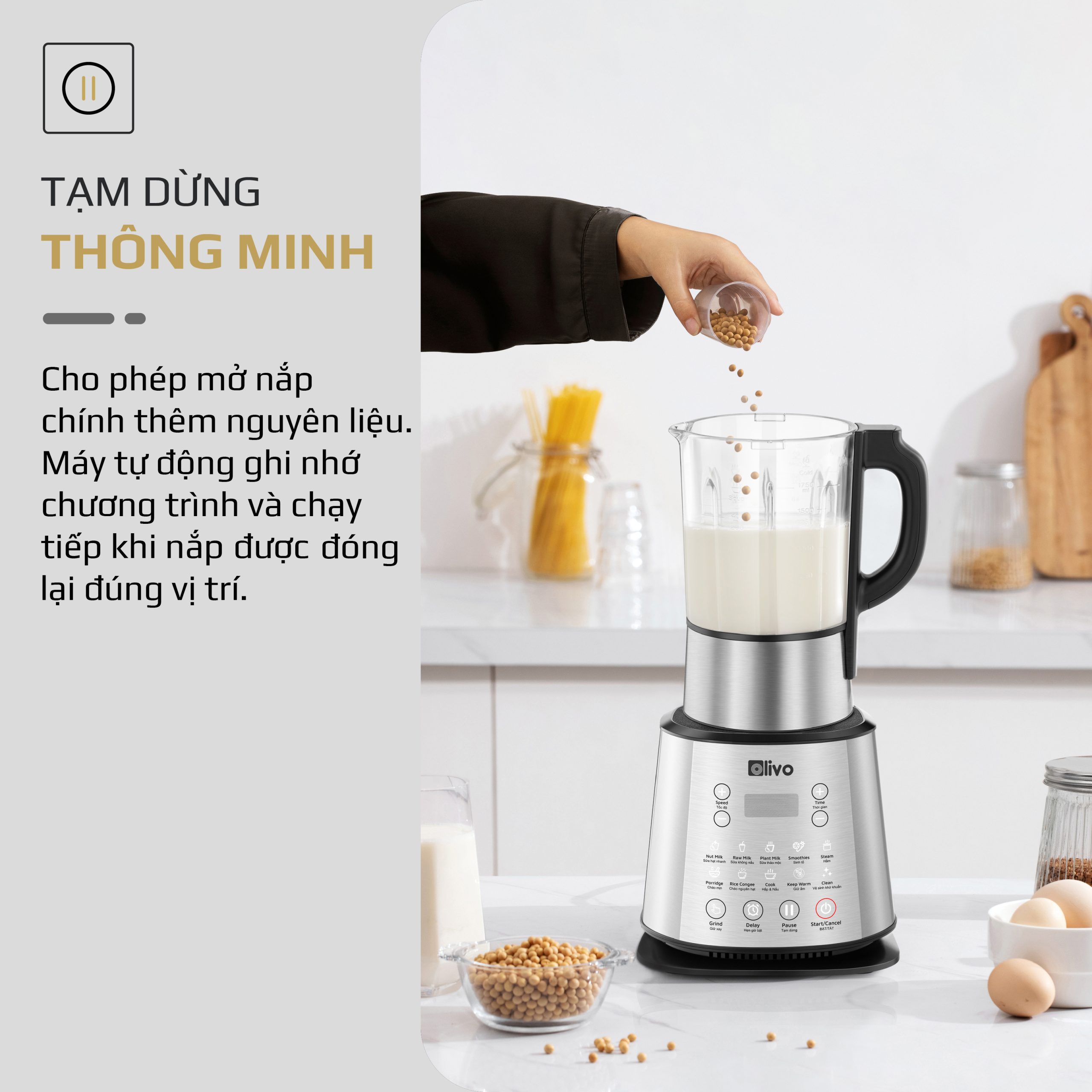 Máy làm sữa hạt OLIVO X20 PLUS - phụ kiện nhà bếp chị em nào cũng mê