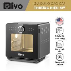Nồi Chiên Hấp Đa Năng OLIVO SF16 PRO 2026 - Bản Nâng Cấp 70 Chế Độ Cài Sẵn, Toàn Bộ Khoang Nồi Và Phụ Kiện Bằng Inox 304 Cao Cấp, Dung Tích 16L, Vệ Sinh Dễ Dàng