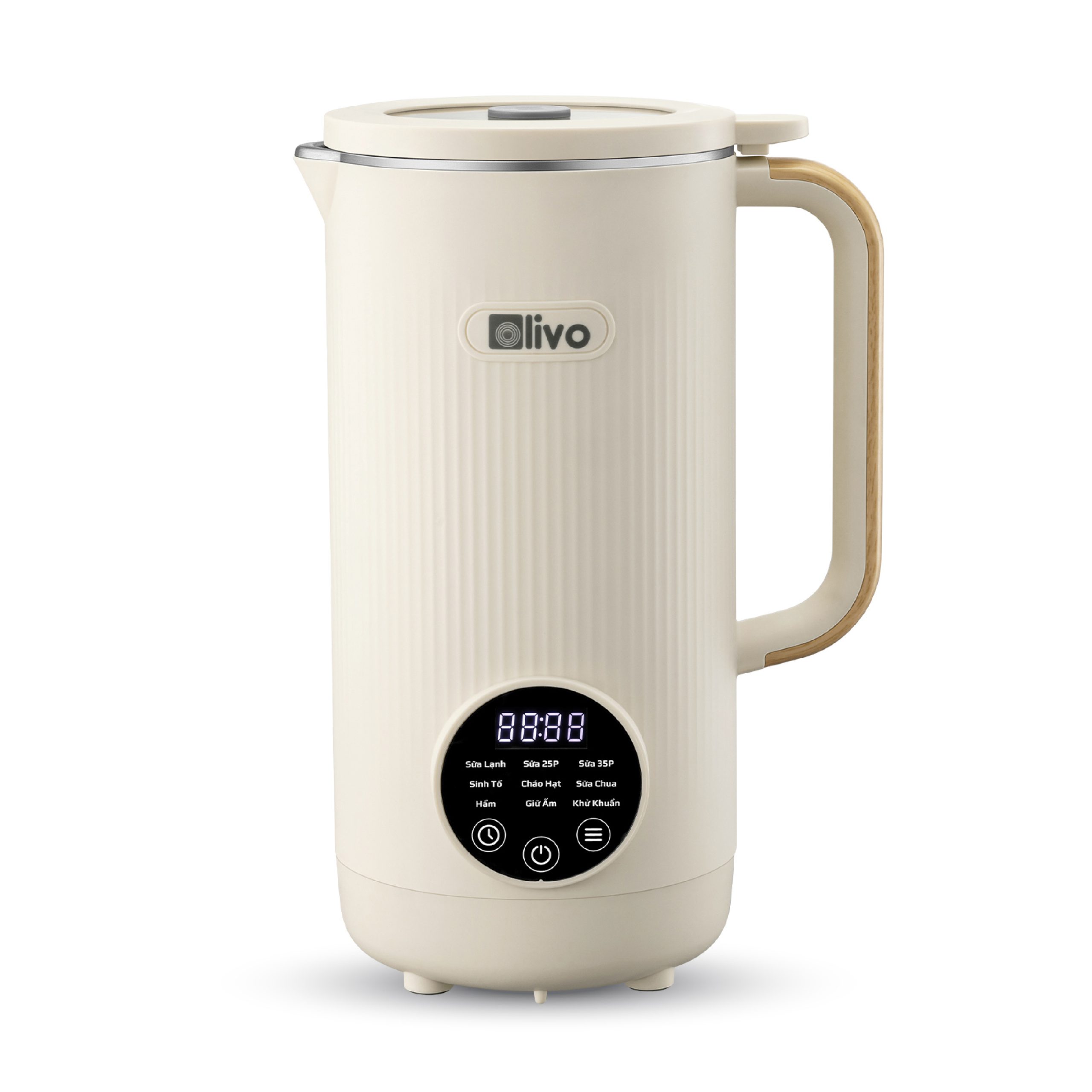 Máy Xay Nấu Đa Năng OLIVO CB1200, Dung Tích 1.2L, Nắp INOX 304 Kết Hợp Kính Cường Lực, 10 Chế độ, Khử khuẩn, Chống Trào Tuyệt Đối