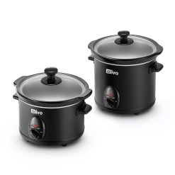 Nồi Nấu Chậm OLIVO SC25/SC30 - 3 Mức Nhiệt Cài Sẵn - Điều Khiển Núm Xoay - Lòng Gốm Tráng Men - Nắp Kính Cường Lực - Dung tích 2.5L/3L
