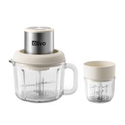 Máy Xay Thực Phẩm Đa Năng OLIVO FC25 - 2 Cối Xay - Dung Tích 2L Và 300ML - Công Suất 300W - 3 Chế Độ Xay